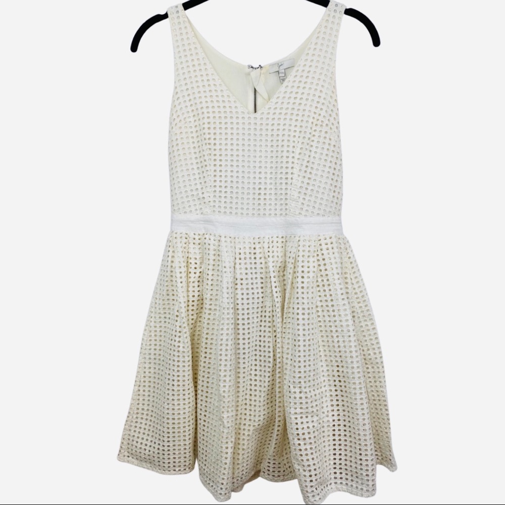 Joie White Eyelet A-Line Dress - Gem Joie White Eyelet A-Line Dress - Gem